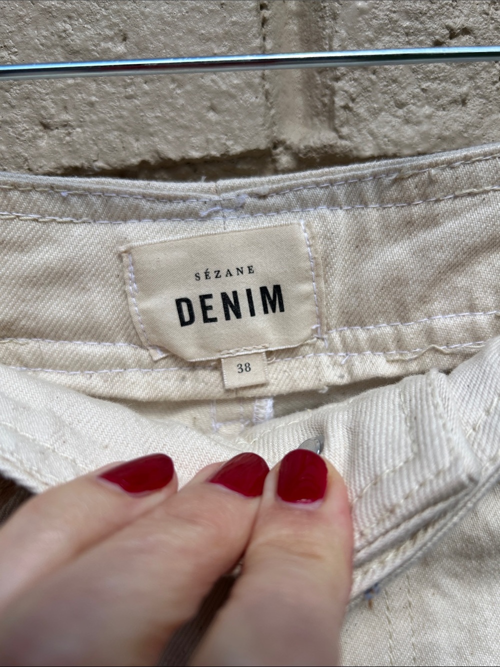 Sézane Le Crop Jean Mottled Ecru 38/6 - Picture 7 of 12